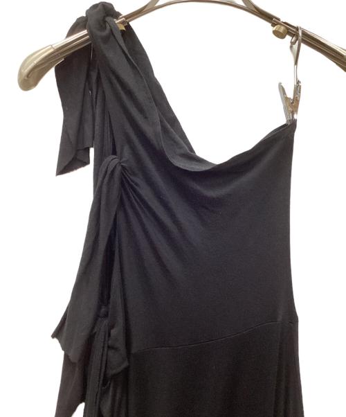 VAQUERA（ヴァケラ）vaquera (ヴァケラ) アシンメトリーリボンワンショルダーワンピース ブラック サイズ:Mの古着・服飾アイテム