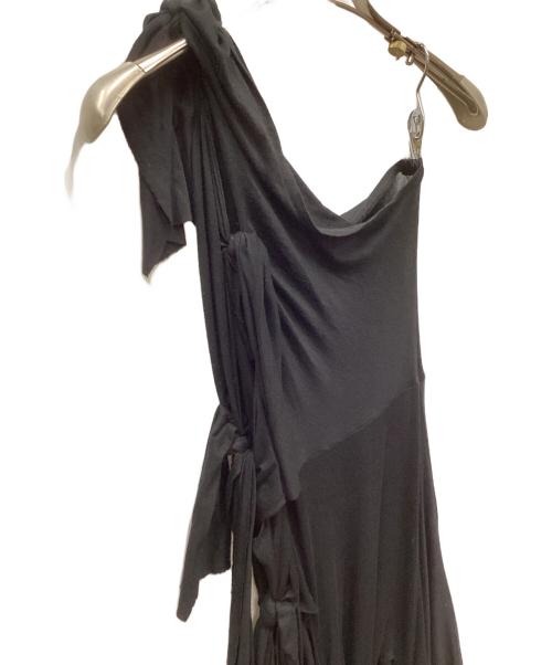 VAQUERA（ヴァケラ）vaquera (ヴァケラ) アシンメトリーリボンワンショルダーワンピース ブラック サイズ:Mの古着・服飾アイテム