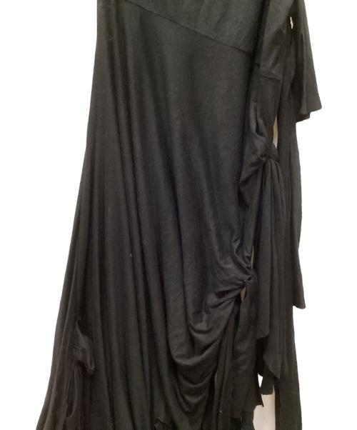 VAQUERA（ヴァケラ）vaquera (ヴァケラ) アシンメトリーリボンワンショルダーワンピース ブラック サイズ:Mの古着・服飾アイテム