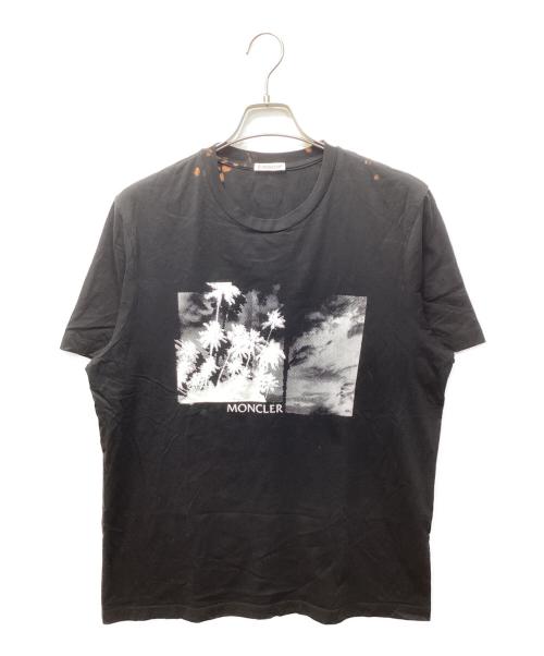MONCLER（モンクレール）MONCLER (モンクレール) プリント半袖Tシャツ ブラック サイズ:Lの古着・服飾アイテム