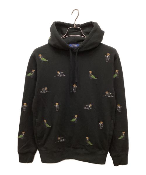 POLO RALPH LAUREN（ポロ・ラルフローレン）POLO RALPH LAUREN (ポロ・ラルフローレン) ポロベア刺繍フーディー ブラック サイズ:Sの古着・服飾アイテム