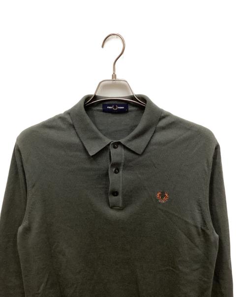 FRED PERRY（フレッドペリー）FRED PERRY (フレッドペリー) ニットポロシャツ カーキ サイズ:Mの古着・服飾アイテム