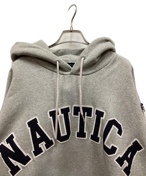 NAUTICA（ノーティカ）NAUTICA (ノーティカ) Arch logo sweat Hoodie グレー サイズ:Lの古着・服飾アイテム