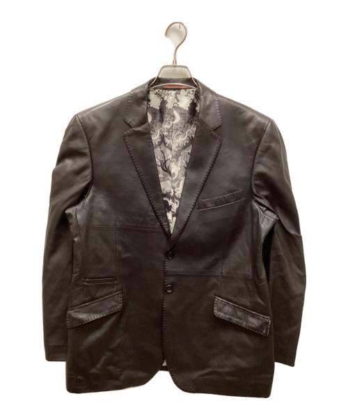 PS Paul Smith（ＰＳポールスミス）PS Paul Smith (ＰＳポールスミス) ラムレザーテーラードジャケット ブラウン サイズ:L2の古着・服飾アイテム