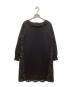 LANVIN en Bleu（ランバンオンブルー）の古着「レース切替ニットワンピース」｜ブラック