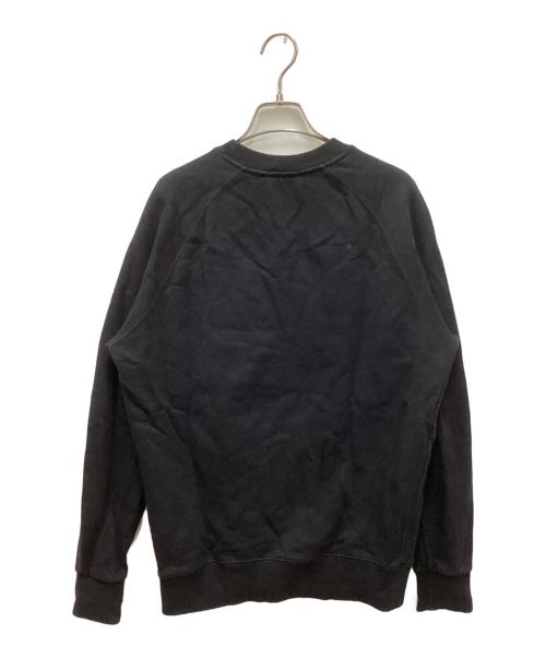 maison kitsune（メゾンキツネ）MAISON KITSUNE (メゾンキツネ) フォックスパッチロゴスウェット ブラック サイズ:Mの古着・服飾アイテム