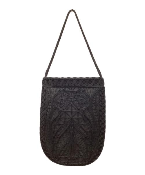 Mame Kurogouchi（マメクロゴウチ）mame kurogouchi (マメクロゴウチ) Cording Embroidery Round Tote Bag / コード刺繍トートバッグ ブラックの古着・服飾アイテム