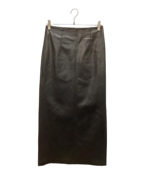 MACPHEE（マカフィー）MACPHEE (マカフィー) レザーライク Iラインスカート ブラック サイズ:36の古着・服飾アイテム