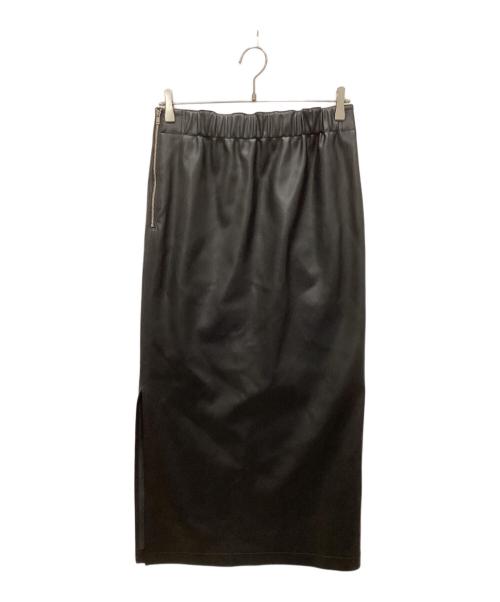 MACPHEE（マカフィー）MACPHEE (マカフィー) レザーライク Iラインスカート ブラック サイズ:36の古着・服飾アイテム