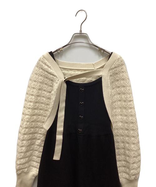 KUOSE（クオセ）KUOSE (クオセ) クロップドカーディガンとドレス ブラック サイズ:Sの古着・服飾アイテム