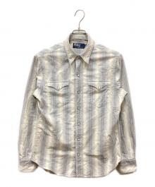 POLO RALPH LAUREN（ポロ・ラルフローレン）の古着「ウエスタンシャツ」｜ベージュ×ブルー