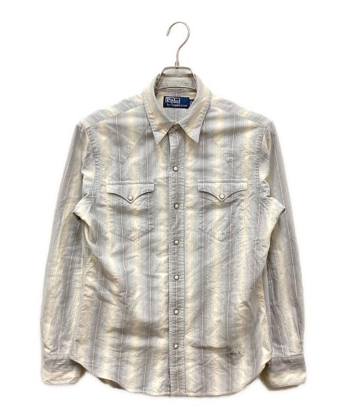 POLO RALPH LAUREN（ポロ・ラルフローレン）POLO RALPH LAUREN (ポロ・ラルフローレン) ウエスタンシャツ ベージュ×ブルー サイズ:Sの古着・服飾アイテム