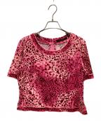 LEONARDレオナール）の古着「レオパードプリントカットソー」｜ピンク