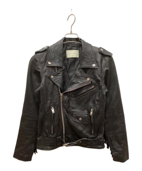 DEADWOOD（デッドウッド）DEADWOOD (デッドウッド) フリンジデザインライダースジャケット ブラック サイズ:36の古着・服飾アイテム