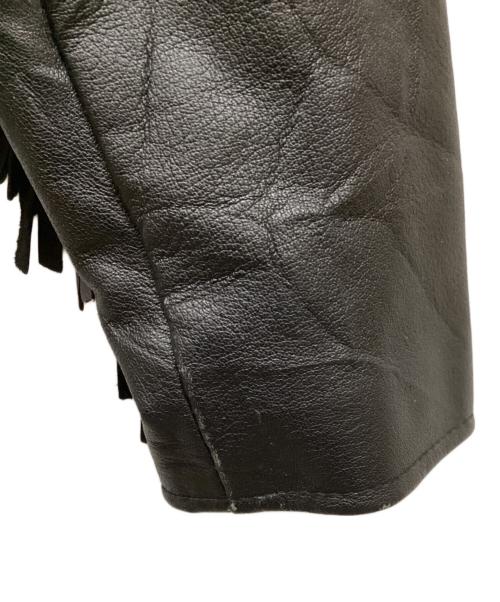 DEADWOOD（デッドウッド）DEADWOOD (デッドウッド) フリンジデザインライダースジャケット ブラック サイズ:36の古着・服飾アイテム