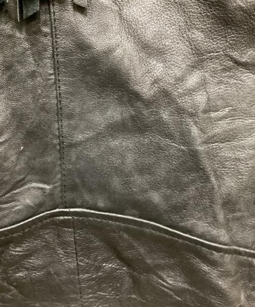 DEADWOOD（デッドウッド）DEADWOOD (デッドウッド) フリンジデザインライダースジャケット ブラック サイズ:36の古着・服飾アイテム