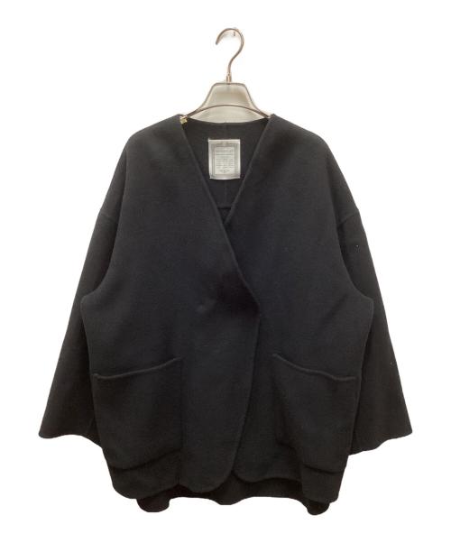 BEARDSLEY（ビアズリー）BEARDSLEY (ビアズリー) ウールリバーコート ブラック サイズ:FREEの古着・服飾アイテム