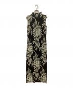 ISSEY MIYAKEイッセイミヤケ）の古着「ランダムプレス花火柄プリーツノースリーブワンピース」｜ブラック