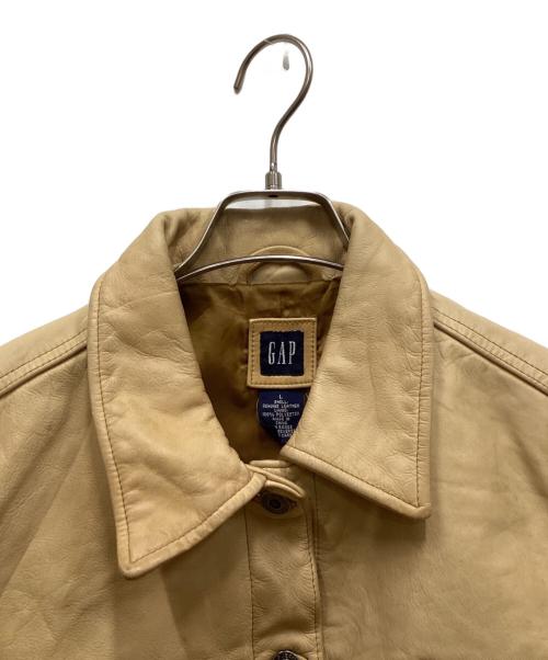 GAP（ギャップ）GAP (ギャップ) レザートラッカージャケット ベージュ サイズ:Lの古着・服飾アイテム