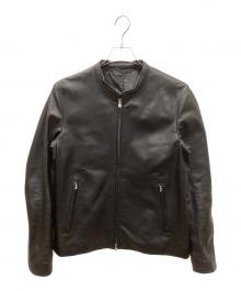 TK TAKEO KIKUCHI（ティーケー タケオキクチ）の古着「ラムレザーシングルライダースジャケット」｜ブラック