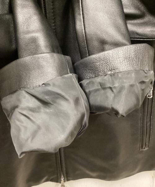 TK TAKEO KIKUCHI（ティーケー タケオキクチ）TK TAKEO KIKUCHI (ティーケー タケオキクチ) ラムレザーシングルライダースジャケット ブラック サイズ:Lの古着・服飾アイテム