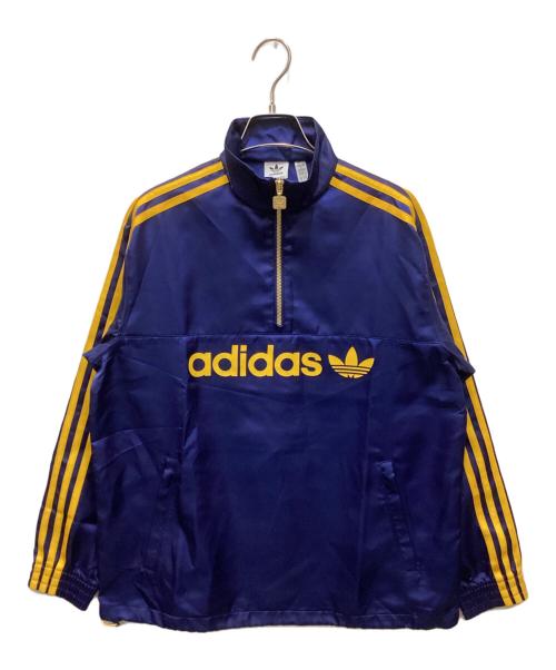 adidas（アディダス）adidas (アディダス) サテンウインドブレーカー ネイビー サイズ:Lの古着・服飾アイテム