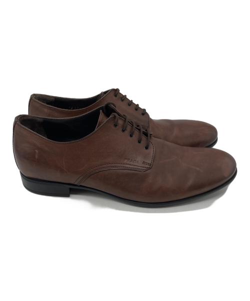 PRADA（プラダ）PRADA (プラダ) レザー外羽根シューズ ブラウン サイズ:7 1/2の古着・服飾アイテム