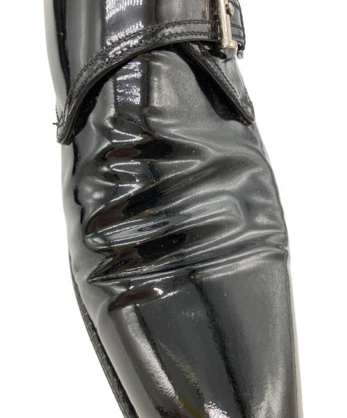 a.testoni（アテストーニ）a.testoni (アテストーニ) エナメルモンクストラップシューズ ブラック サイズ:６の古着・服飾アイテム