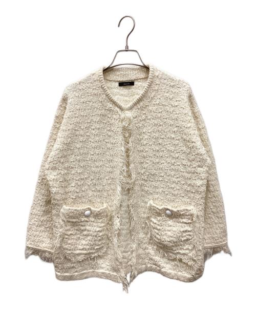 allureville（アルアバイル）allureville (アルアバイル) ブークレージャガードニットジャケット アイボリー サイズ:2の古着・服飾アイテム