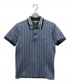 LACOSTEラコステ）の古着「モノグラムジャガードポロシャツ」｜スカイブルー
