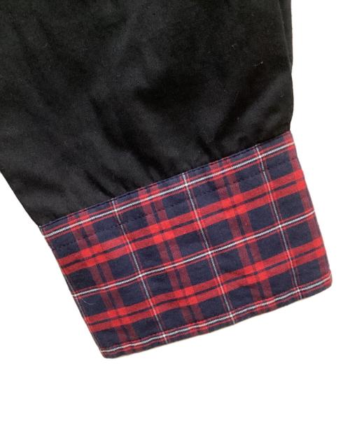 Vivienne Westwood man（ヴィヴィアン ウェストウッド マン）Vivienne Westwood man (ヴィヴィアン ウェストウッド マン) オーブ刺繍切替チェックシャツ レッド×ブラック サイズ:48の古着・服飾アイテム