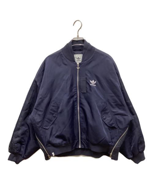 adidas（アディダス）adidas (アディダス) サイドジップブルゾン ネイビー サイズ:Mの古着・服飾アイテム