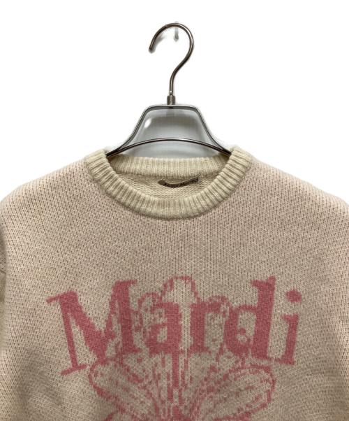 Mardi Mercredi（マルディメクルディ）MARDI MERCREDI (マルディメクルディ) フラワーロゴニット ベージュ サイズ:freeの古着・服飾アイテム