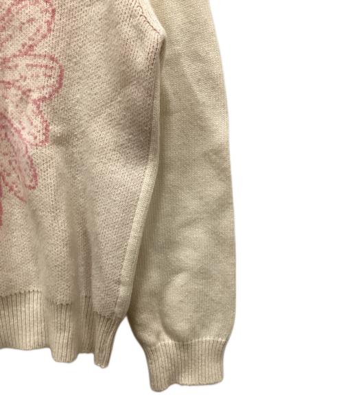 Mardi Mercredi（マルディメクルディ）MARDI MERCREDI (マルディメクルディ) フラワーロゴニット ベージュ サイズ:freeの古着・服飾アイテム