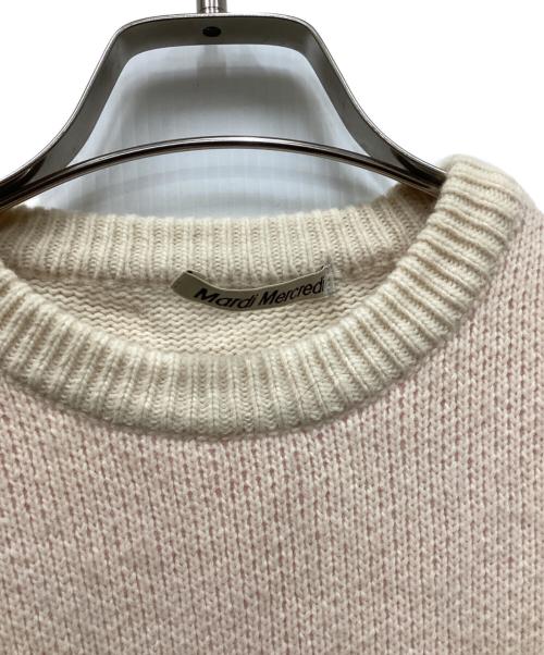 Mardi Mercredi（マルディメクルディ）MARDI MERCREDI (マルディメクルディ) フラワーロゴニット ベージュ サイズ:freeの古着・服飾アイテム