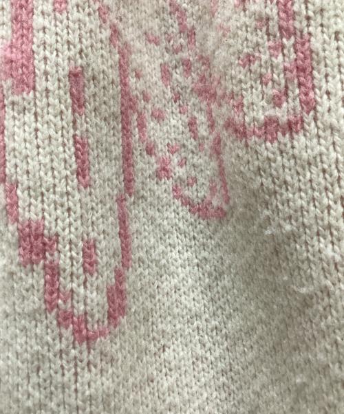 Mardi Mercredi（マルディメクルディ）MARDI MERCREDI (マルディメクルディ) フラワーロゴニット ベージュ サイズ:freeの古着・服飾アイテム