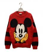 MICKEY & COミッキー＆コー）の古着「ヴィンテージキャラクターニット」｜レッド