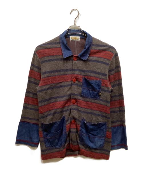 Hysteric Glamour（ヒステリックグラマー）Hysteric Glamour (ヒステリックグラマー) ウール マルチボーダー柄カーディガン インディゴ サイズ:FREEの古着・服飾アイテム