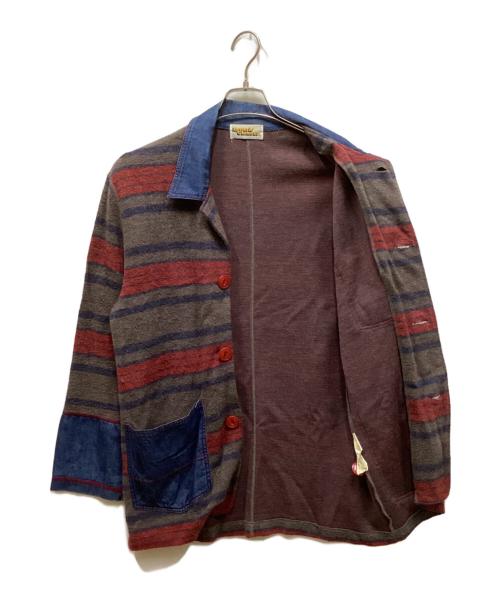 Hysteric Glamour（ヒステリックグラマー）Hysteric Glamour (ヒステリックグラマー) ウール マルチボーダー柄カーディガン インディゴ サイズ:FREEの古着・服飾アイテム