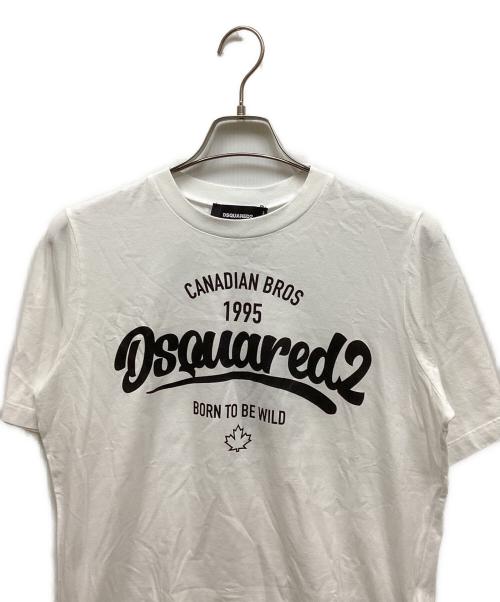 DSQUARED2（ディースクエアード）DSQUARED2 (ディースクエアード) ロゴプリントTシャツ ホワイト サイズ:Sの古着・服飾アイテム