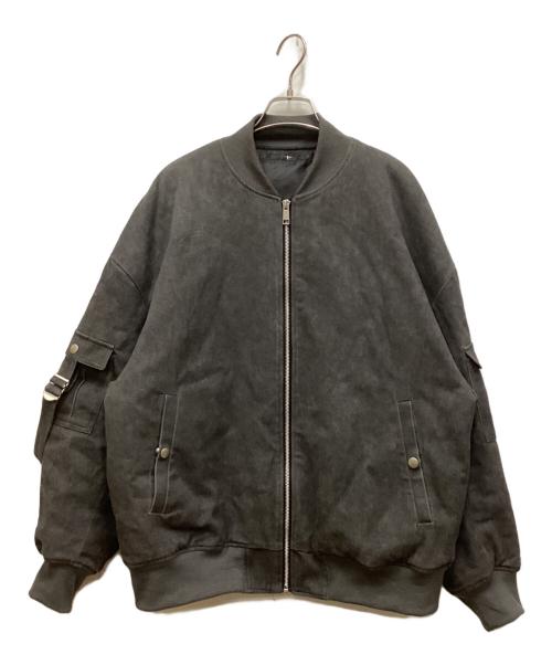 NO ID.（ノーアイディー）NO ID. (ノーアイディー) アンイーブンプリントBIG MA-1 グレー サイズ:FREEの古着・服飾アイテム