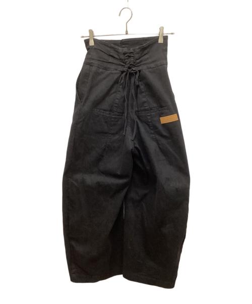Knuth Marf（クヌースマーフ）knuth marf (クヌースマーフ) ハイウエストワイドパンツ ブラック サイズ:FREEの古着・服飾アイテム