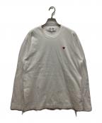 PLAY COMME des GARCONSプレイコムデギャルソン）の古着「ハートワッペンLSカットソー」｜ホワイト