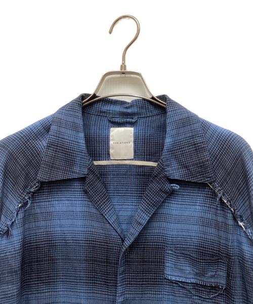 SUBLATIONS（サブレーションズ）SUBLATIONS (サブレーションズ) OMBRE CHECK PAJAMA SHIRT ブルー サイズ:1の古着・服飾アイテム