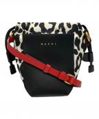 MARNIマルニ）の古着「gusset leopard-print shoulder bag」｜ブラック