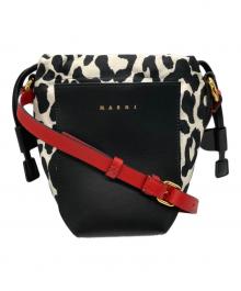 MARNI（マルニ）の古着「gusset leopard-print shoulder bag」｜ブラック