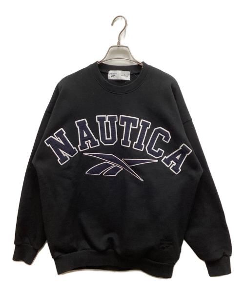 REEBOK（リーボック）REEBOK (リーボック) NAUTICA (ノーティカ) ロゴスウェット ブラック サイズ:Sの古着・服飾アイテム
