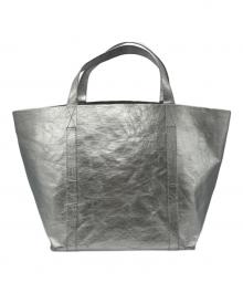 THE PAUSE（ザポーズ）の古着「ペーパートートバッグ M」｜シルバー