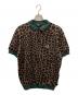 THURSDAY GOLFIN BUTCHERS（サーズデイゴルフィンブッチャーズ）の古着「レオパードニットポロシャツ」｜グリーン×ブラウン