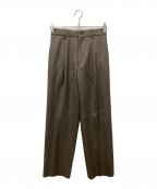 MARKAWAREマーカウェア）の古着「MA ONE TUCK TAPERED TROUSERS / ワンタックテーパードトラウザーズ」｜カーキ